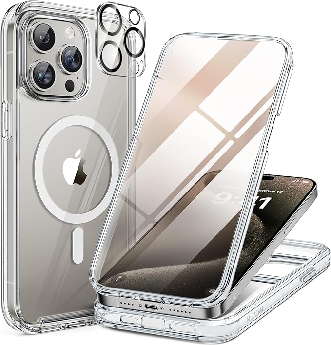 Miracase Magnetic for iPhone 15 Pro Max Case 6.7'' Full-Body Drop Proof Bumper by Miracase