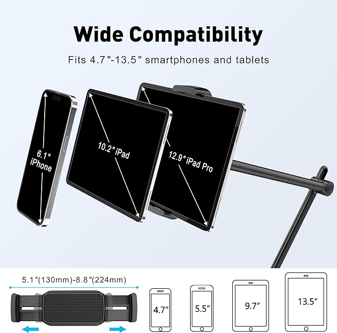 AboveTEK Tablet Stand Holder, Aluminum iPad Holder - Image 3