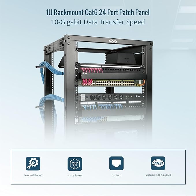 Tecmojo Patch Panel 24 Port, Keystone Patch Panel - Image 3