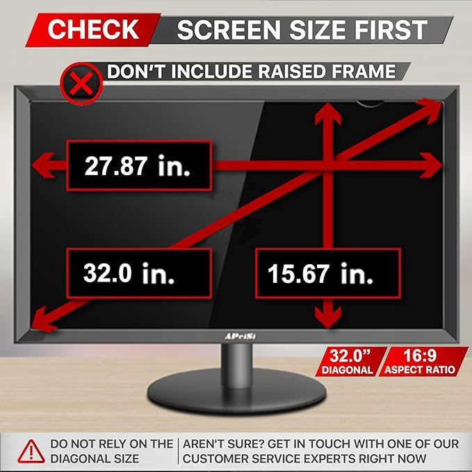 32 Inch Privacy Screen Filter for Widescreen 16:9 Monitor | Privacy Shield | - Image 2