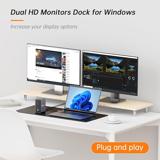 TobenONE USB C Docking Station Dual Monitor - Image 2