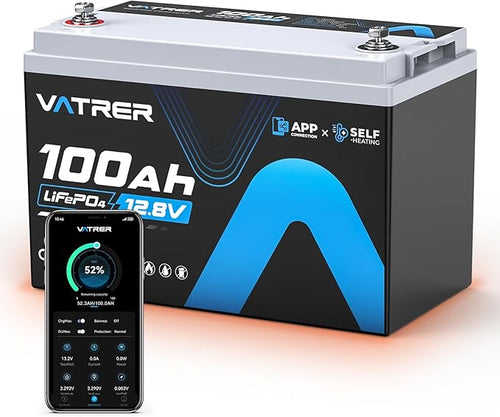 12.8V 100AH Group 31 Bluetooth LiFePO4 Lithium Battery by VATRERPOWER