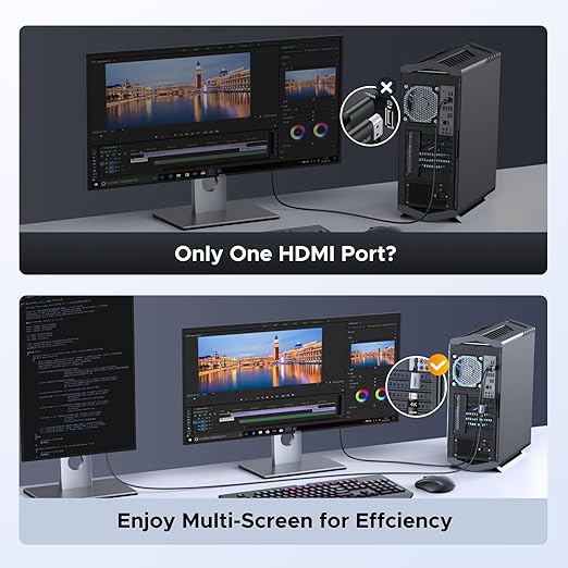 UGREEN 4K DisplayPort to HDMI Adapter, Unidirectional DP 1.2 PC to HDMI 1.4 - Image 5