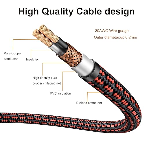 Audiophile High Purity Copper Aux Audio Cable 3.5mm Male to 3.5mm Male Audio - Image 4