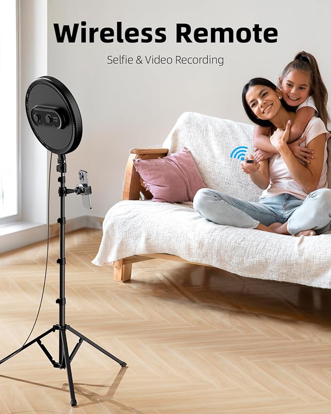 Weilisi Ring Light with 72" Tripod Stand and Phone Holder, 6500K Full-Screen - Image 6