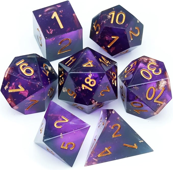 Haxtec DND Dice Set Sharp Edge Resin Dice by HaxtecDice