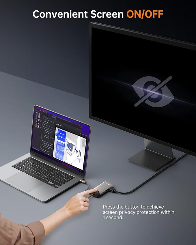 NOVOO USB C Hub Ethernet 4K@60 USB C HDMI Adapter Multiport Type C Adapter - Image 4