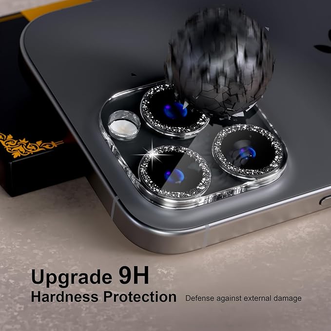 beuxece for 6 Pack iPhone 16 Pro/iPhone 16 Pro Max Camera Lens Protector 9H - Image 3
