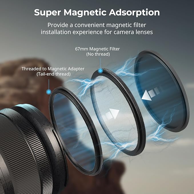 SmallRig 5-in-1 Magnetic 67mm Lens Filter Kit: VND + CPL + Black Mist 1/4 + - Image 7