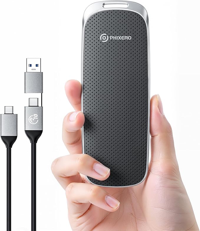 PHIXERO P10PRO External NVMe SSD 2TB, USB 3.2 Gen2, Includes 2-in-1 USB C Cable by ProvidingSolutionsforDataStorage