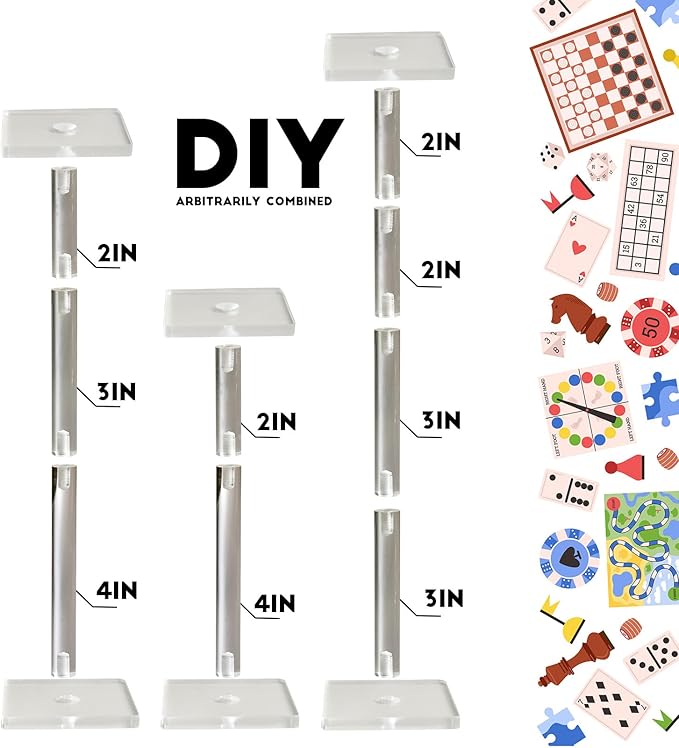 AAiphuwew 6pcs Combat Risers for Flying Miniatures, Adjustable Height - Image 5