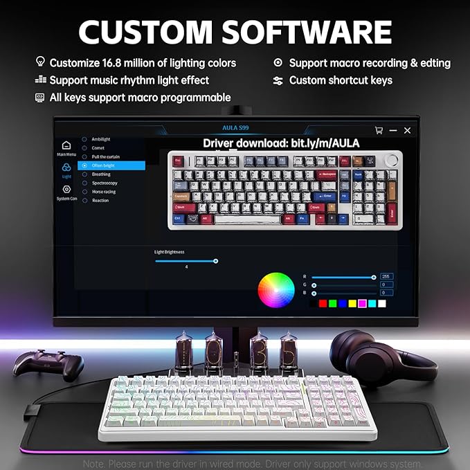 x AULA F99 Keyboard Gaming, Wireless Mechanical Keyboards, Hot Swappable Custom - Image 6