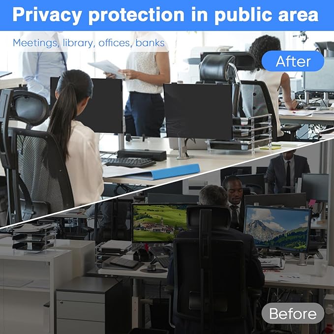 Computer Privacy Screen 23.6 Inch Magnetic, Removable Hanging Privacy Shield - Image 7