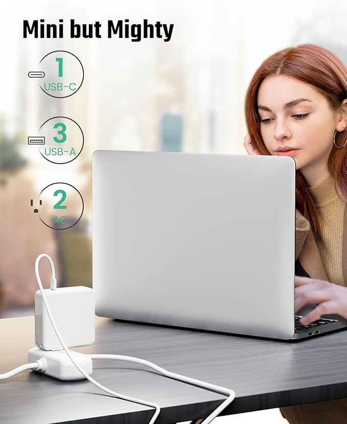 SUPERDANNY Power Strip with USB, Mini Desktop Charging Station with 2 - Image 3