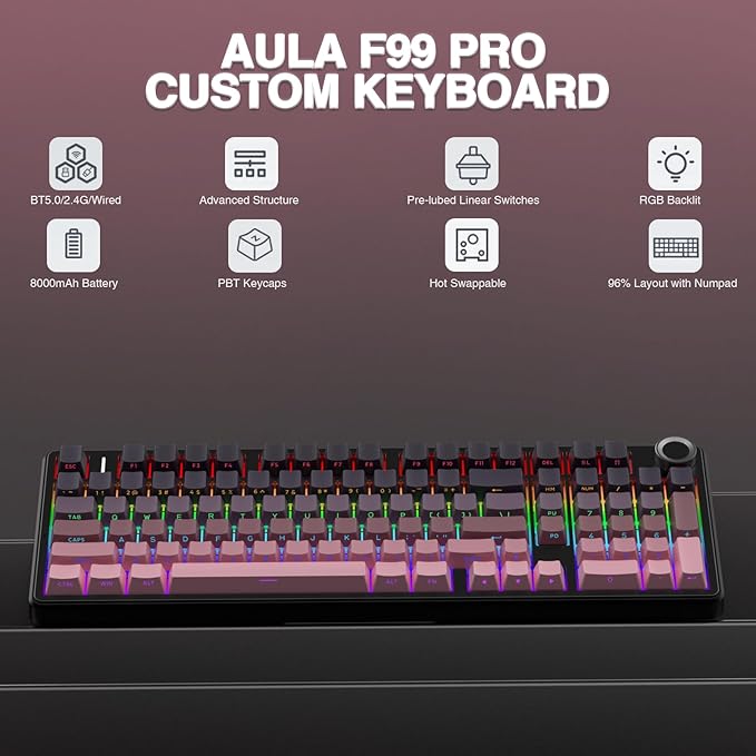 AULA F99 Pro Wireless Mechanical Keyboard - Image 2