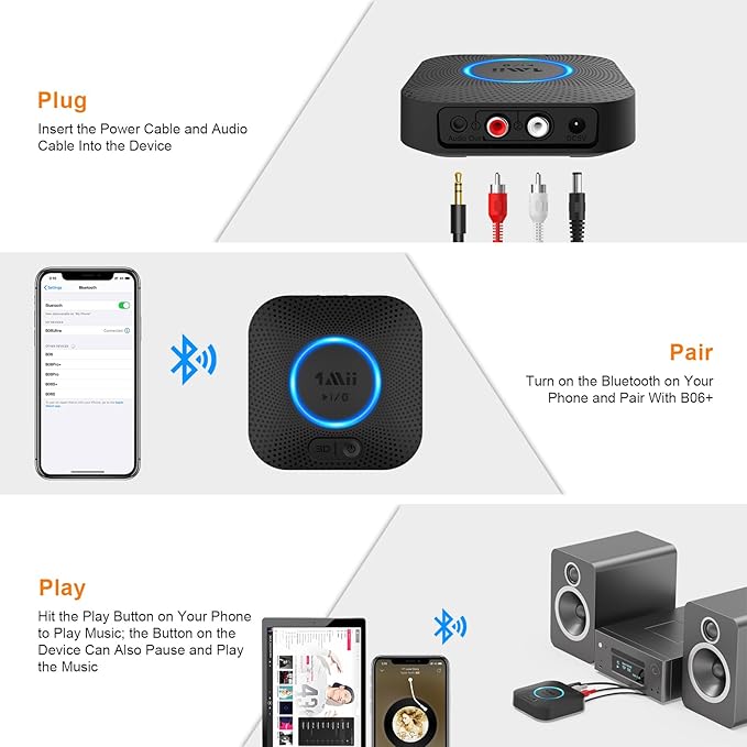 1Mii B06 Plus Bluetooth Receiver, HiFi Wireless Audio Adapter - Image 6