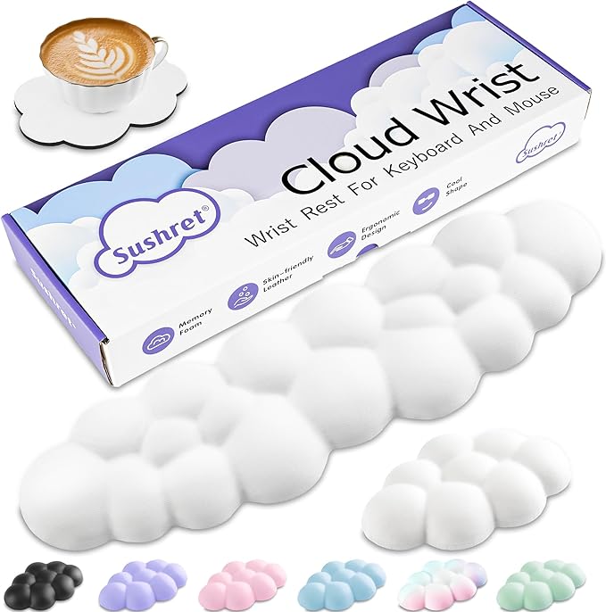 Cloud Wrist Rest Keyboard, Cloud Keyboard Wrist Pad Set by Sushret