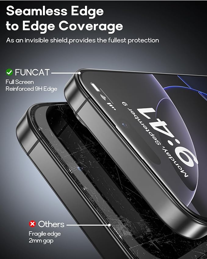 3 Pack for iPhone 16 Pro Max Tempered Glass Screen Protector:9H+ Durable - Image 8