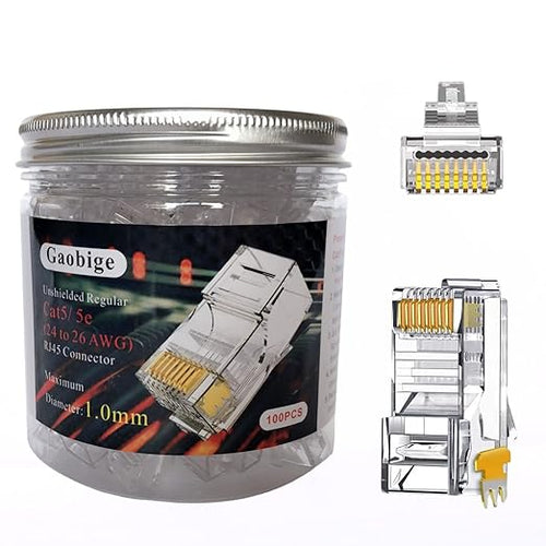 100-Pack Cat5 Cat5e RJ45 Connectors Ends by GaobigeNetworkToolKit