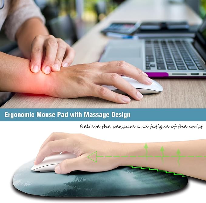 Ergonomic Mouse Pad with Wrist Support, Desktop Mouse Pad Wrist Rest Design and - Image 2