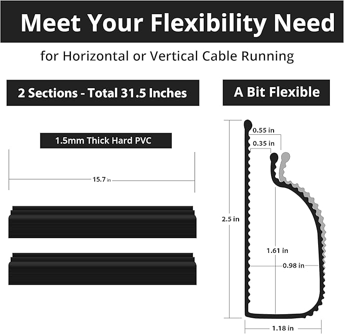 Cable Management Under Desk Self Adhesive Cable Raceways Channel - Image 6