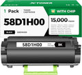 58D1H00 Black High Yield Toner Cartridge by JCTONER