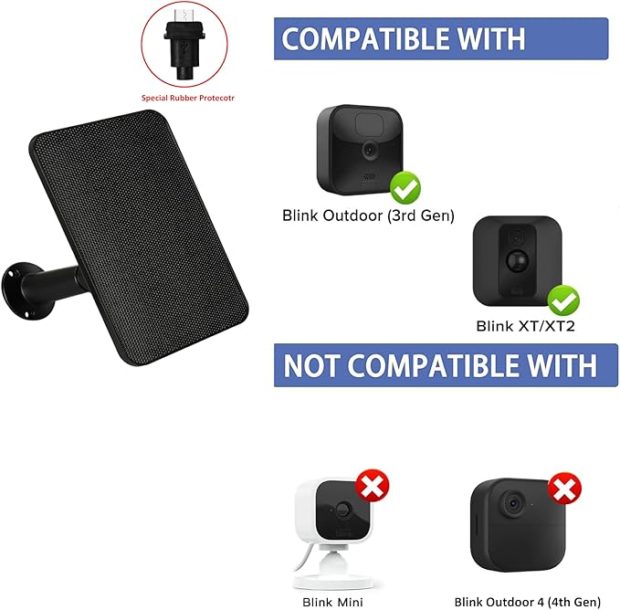 6W Solar Panel Charger for Blink Outdoor/Outdoor/XT XT2 Camera Solar Panel - Image 2