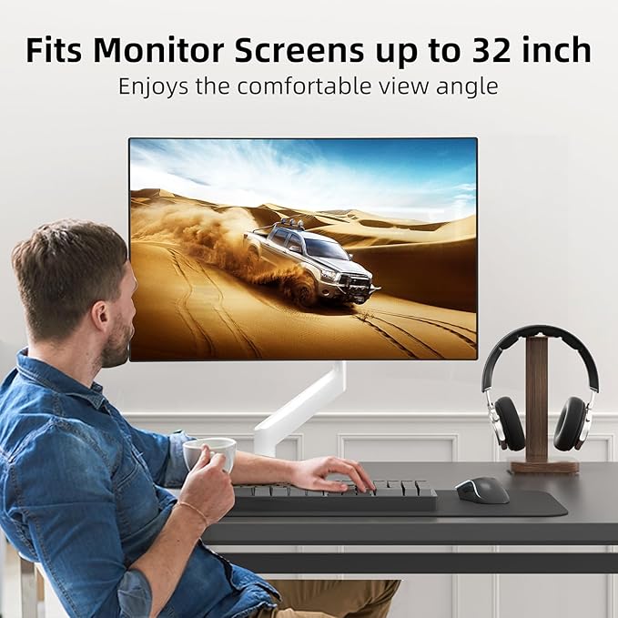 Suptek Single Monitor Mount Adjustable Gas Spring Monitor Arm Desk Mount Stand - Image 4