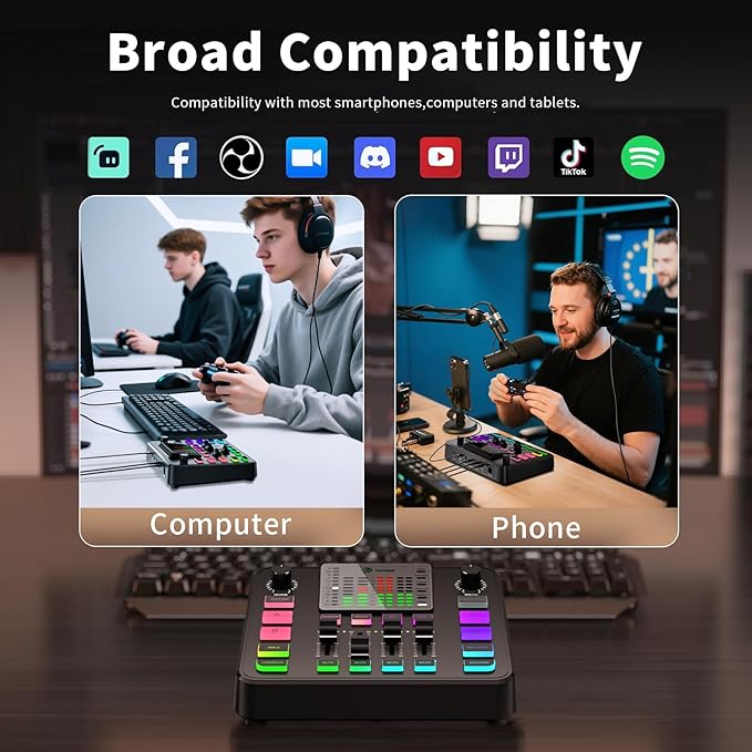 Podcast Equipment Bundle, PUPGSIS Audio Mixer - Image 8
