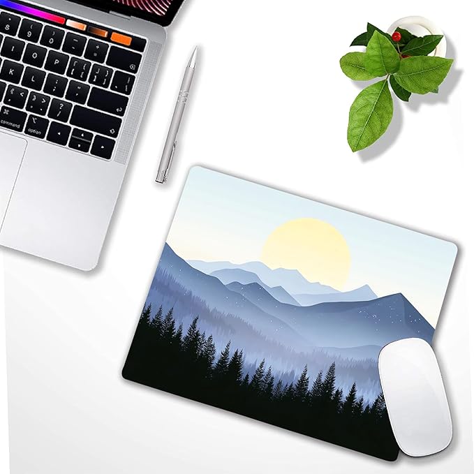 Misty Forest Moon Mountain Custom Mouse Pad - Image 6
