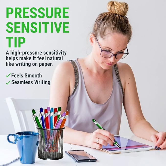 Stylus Pen for Touch Screens & Ballpoint Writing Pens, - 2 in 1 - Image 5