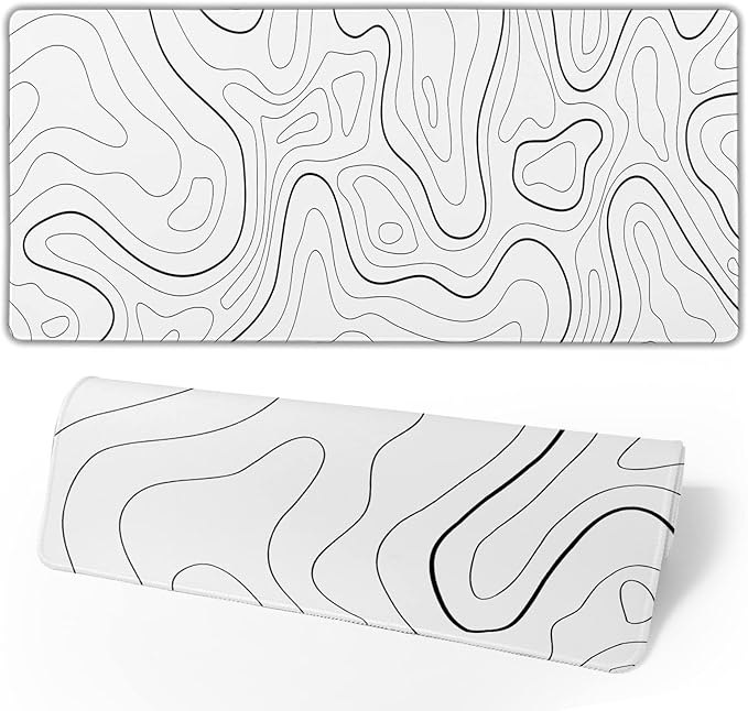 White Mouse Pad Large XL Gaming Mouse Pad by Brecoy