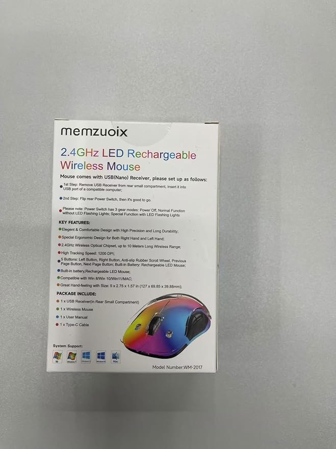 memzuoix 2.4G LED Wireless Mouse, Rechargeable Ergonomic Mouse - Image 10
