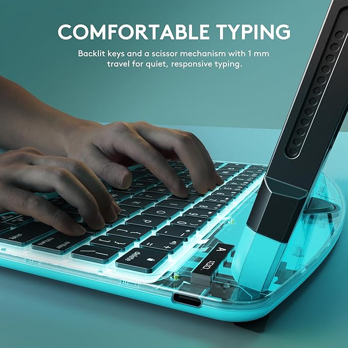 GUSGU Transparent Case with Wireless Keyboard - Image 5