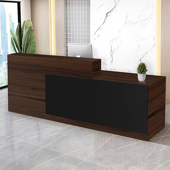 Reception Desk with Counter Modern Checkout Counter with Lockable Drawer by Unknown