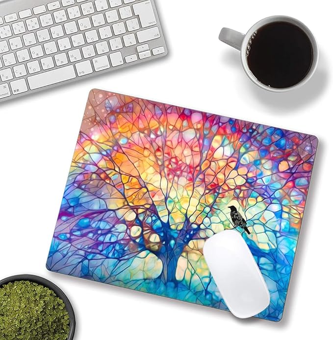 Mouse Pad, Cute Mouse Mat for Women, Square Waterproof Non-Slip Rubber Base - Image 4