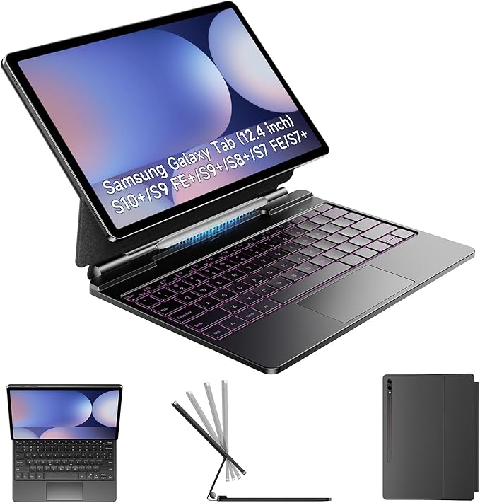 HOU Keyboard for Samsung Galaxy Tab S10+ Plus/S9+ Plus/S9 FE+ Plus/S8+ Plus/S7+ by HOU