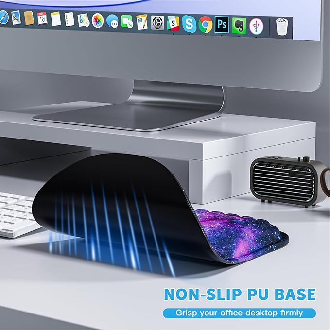 Mouse Pad with Wrist Rest, Ergonomic Mousepads with Wrist Support, Soft Lycra - Image 4