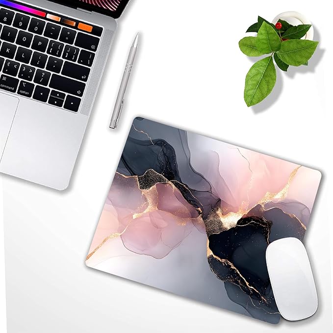 Black Rose Gold Marble Custom Mouse Pad - Image 6