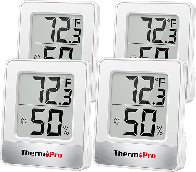 ThermoPro TP49 4 Pieces Digital Hygrometer Indoor Thermometer Humidity Meter by ThermoPro