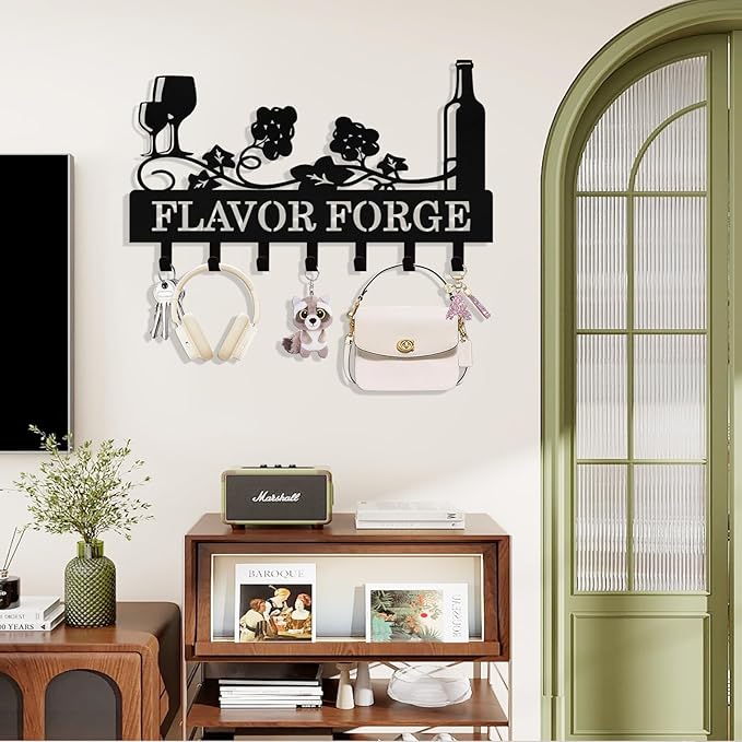 Personalized Wine Key Holder Wall Mount, Custom Metal Key Rack Key Holder - Image 3