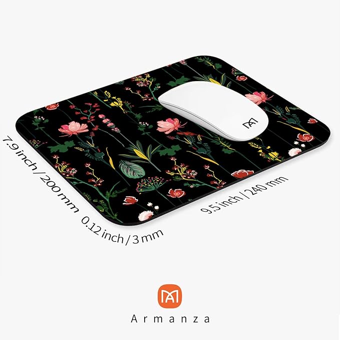 Square Mouse Pad Blooming Botanical Flowers, Personalized Premium-Textured - Image 2