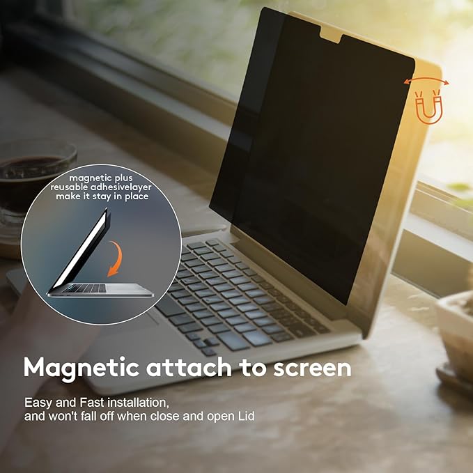 Magnetic Privacy Screen for MacBook Air 13.6 inch, Model A2681, Removable - Image 5