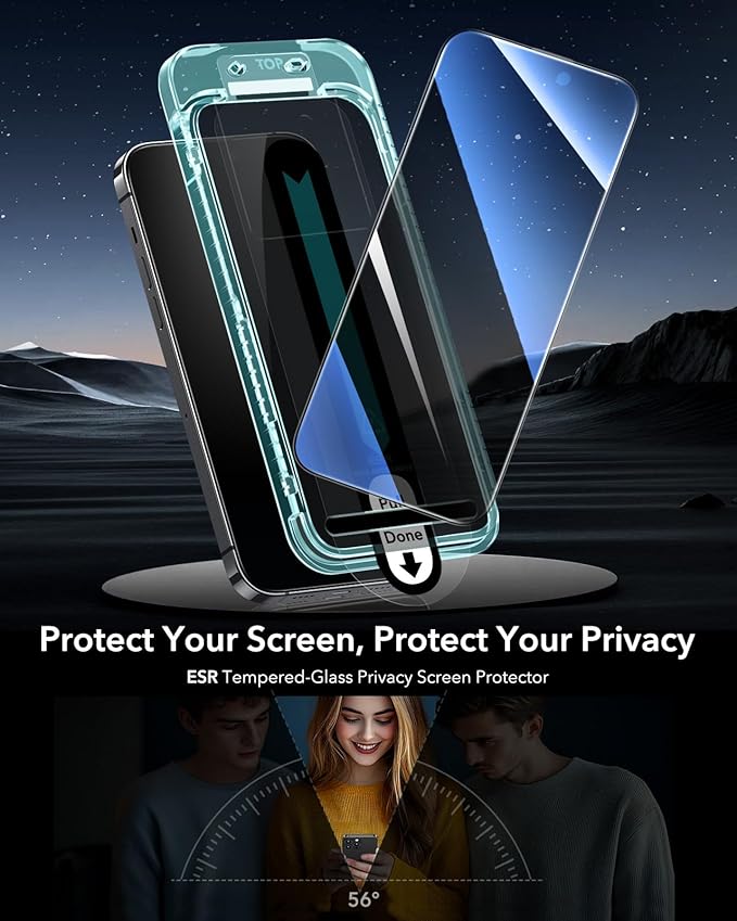 ESR 3 Pack for iPhone 14 Pro Privacy Screen Protector, Anti-spy Tempered-Glass - Image 2