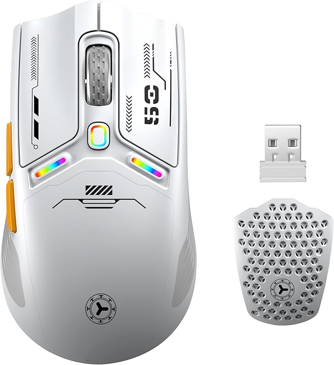 TENMOS M530 Wireless Gaming Mouse, 2.4G/Bluetooth/USB C Wired Rechargeable Mouse by TENMOS