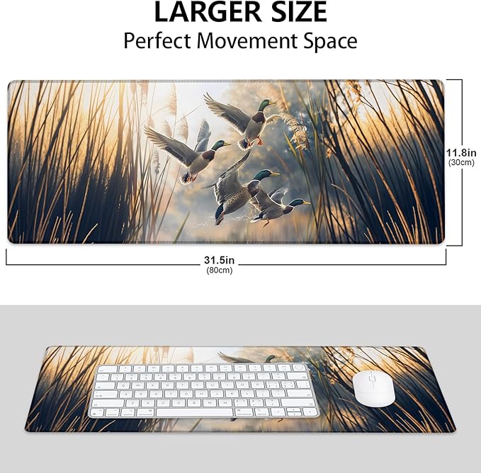 Mallard Ducks Large Mouse Pad, Gaming Mouse Pad, Keyboard Mat, Non-Slip Rubber - Image 3