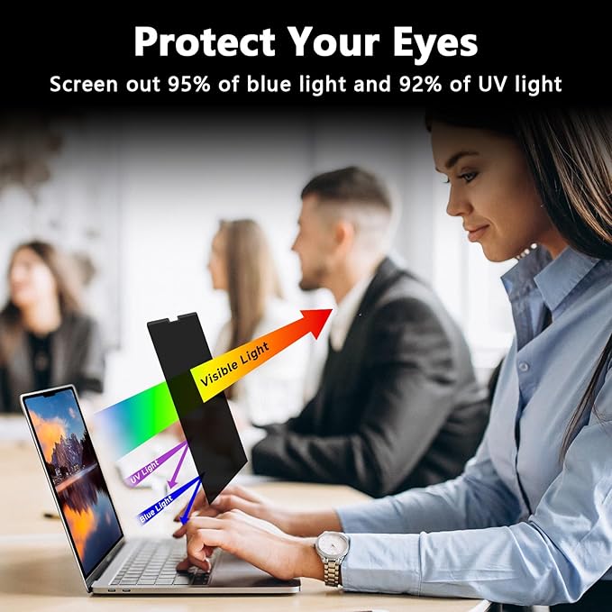 Magnetic MacBook Air 15 Inch Privacy Screen, Removable Anti Glare Blue Light - Image 7