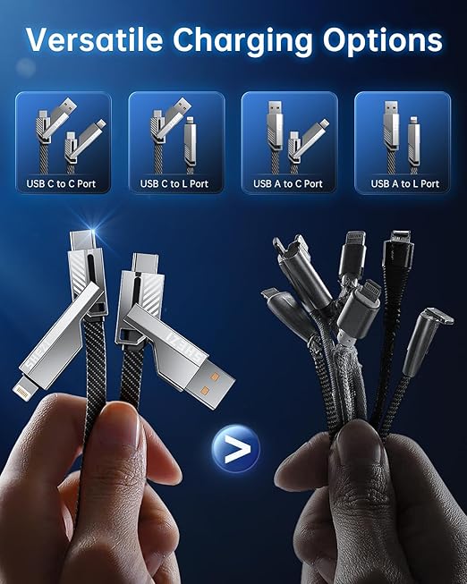 4-in-1 Compatible with USB C to Lightning Cable, 100W High-Speed Charging & - Image 2