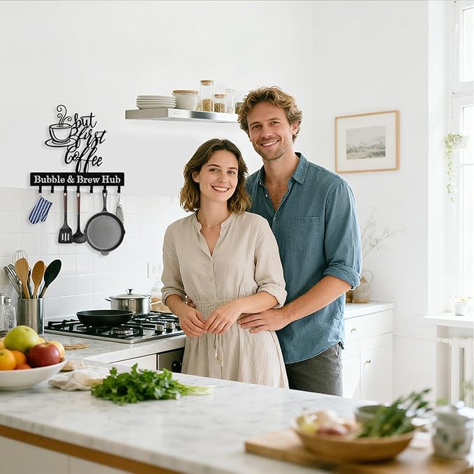 Personalized Coffee Key Holder Wall Mount, Custom Metal Key Rack Key Holder - Image 7