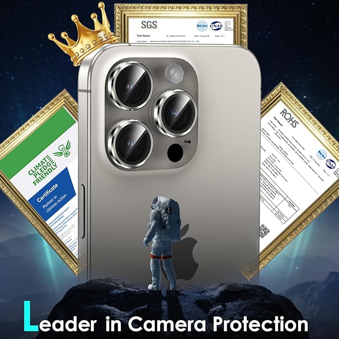 YWXTW Camera Lens Protector for iPhone 15 Pro/iPhone 15 Pro Max, Tempered Glass - Image 2